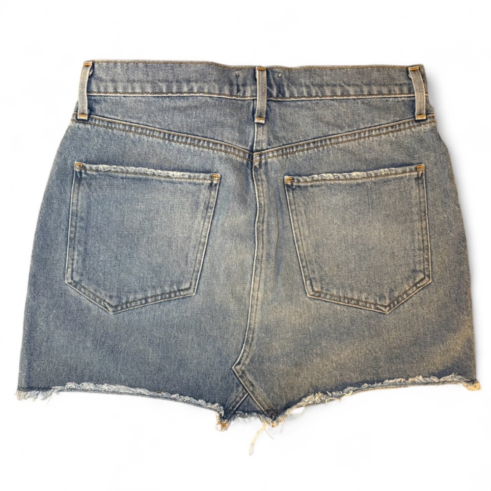 Agolde Denim Mini Skirt with Frayed Hem SZ 30 Y2K Millennium Jean Spring Summer - Picture 2 of 6